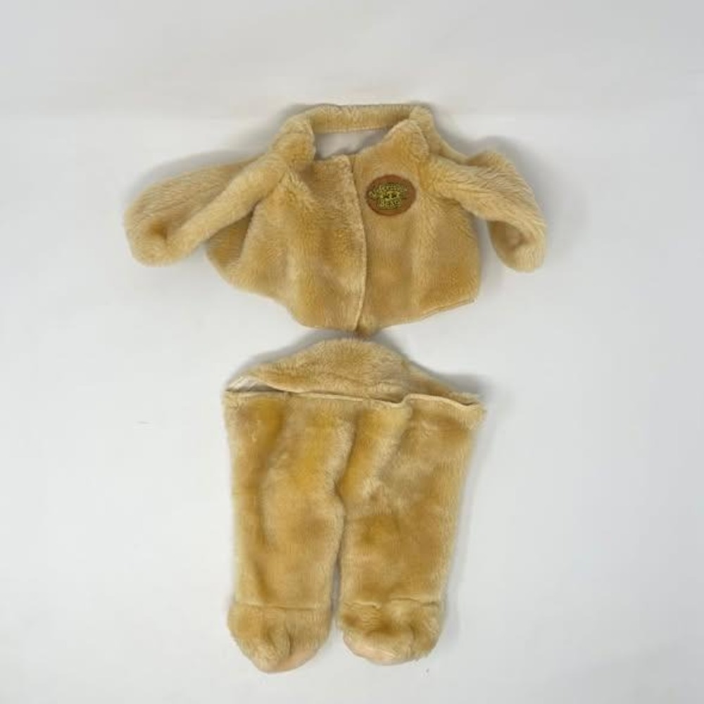 Vintage Tomy Undercover Bears Furry‎ Outfit Jacket & Pant Set Tan Brown 90s Kid